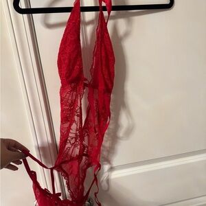 VS RED LACE LINGERIE
